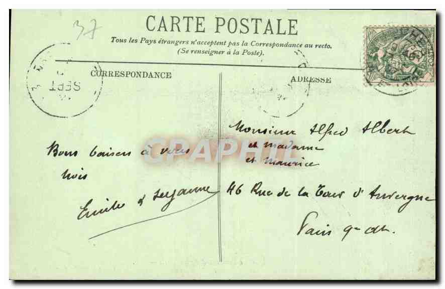 CPA Loches Le Chateau Royal le Tombeau d'Agnes Sorel  — Rückseite
