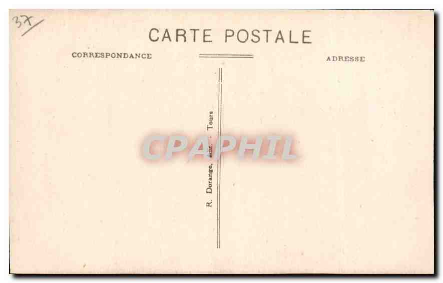 CPA Langeais I et L le Chateau mon hist XV siecle entree avec Pont levis et l'Eglise XI et XV siecle — Rückseite