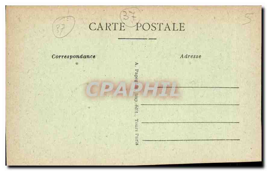 CPA Langeais I et L vue generale le Chateau et l'Eglise  — Verso