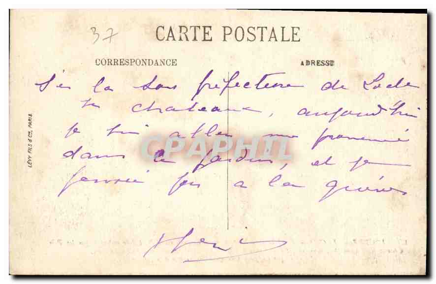 CPA Loches Le chateau Royal bati au XII siecle et agrandi au XV habite autrefois par les Rois Charle — Rückseite