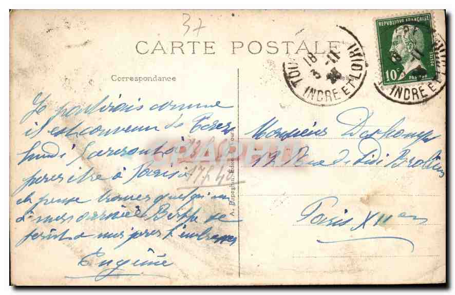 CPA Tours I et L Musee Lit ou coucha Napoleon 1er  — Rückseite