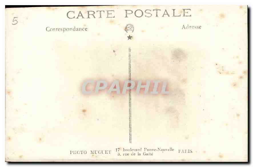 CARTE PHOTO Femme — Verso