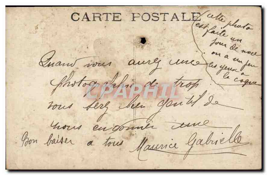 CARTE PHOTO Femme — Verso