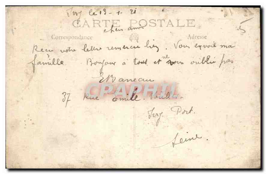 CARTE PHOTO Enfant Femme — Rückseite