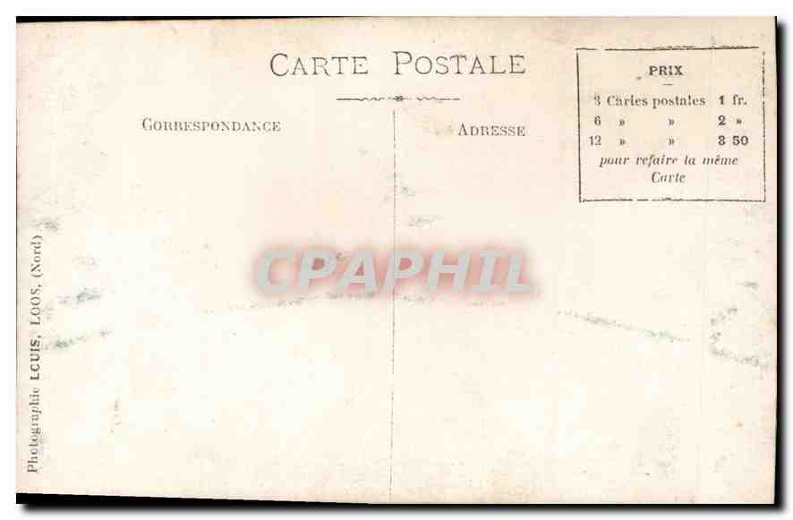 CARTE PHOTO Homme Loos Nord — Rückseite
