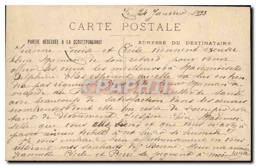 CARTE PHOTO Enfants — Rückseite