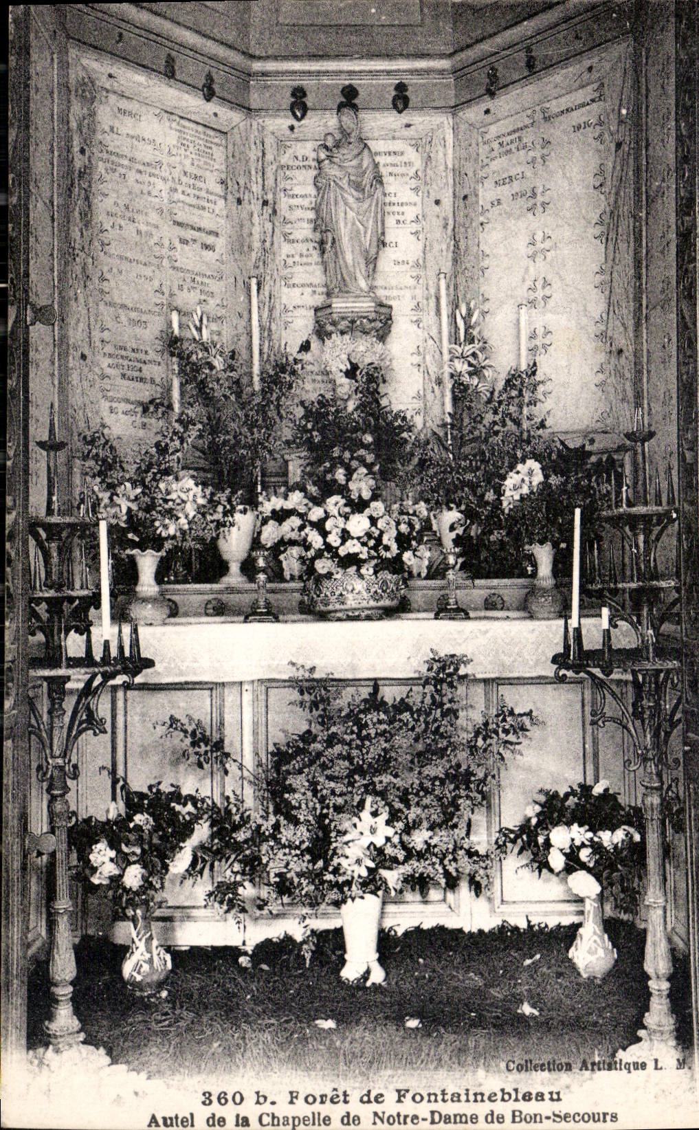 Autel de la Chapelle de Notre-Dame de Bon-Secours — Forêt de Fontainebleau — Collection Artistique L. M. n° 360 b