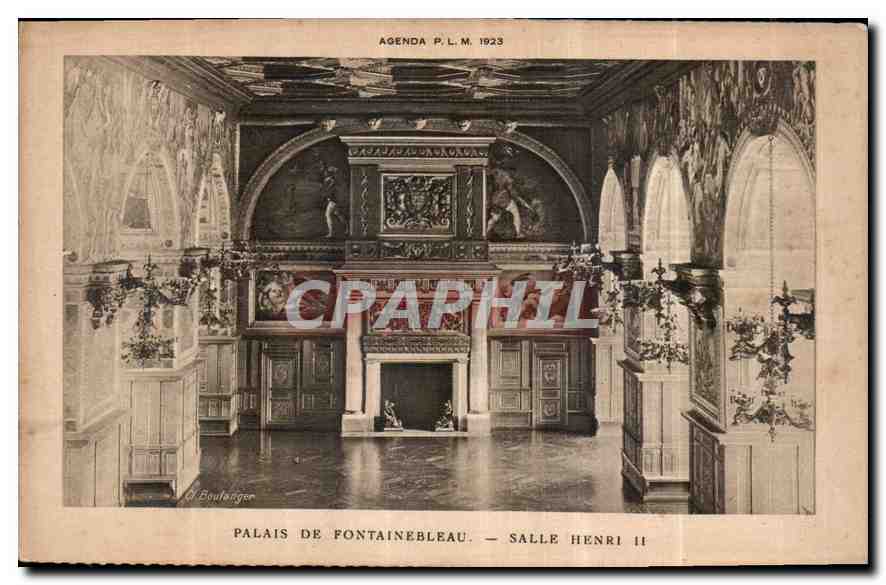 Palais de Fontainebleau — Salle Henri II — Agenda P.L.M. 1923