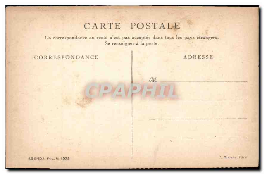 Palais de Fontainebleau — Salle Henri II — Agenda P.L.M. 1923 — Reverso