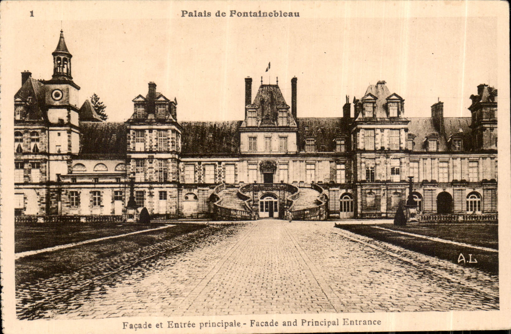 Palace of Fontainebleau — Facade and Main Entrance — A.L.