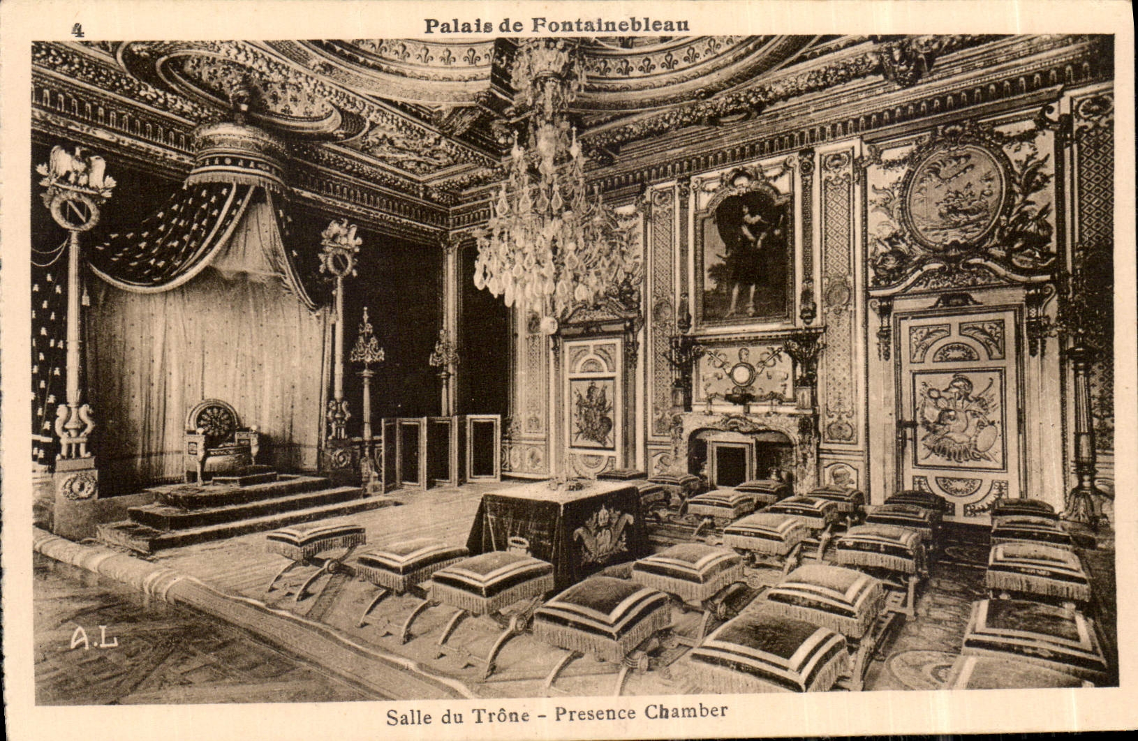 Palazzo di Fontainebleau — Sala del Trono — editore A.L. n°4