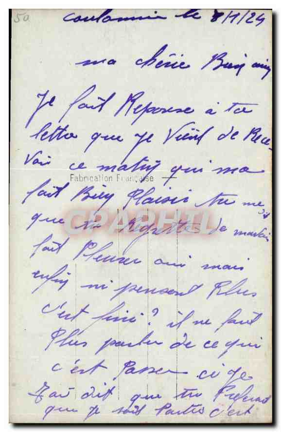 CPA Femme — Verso