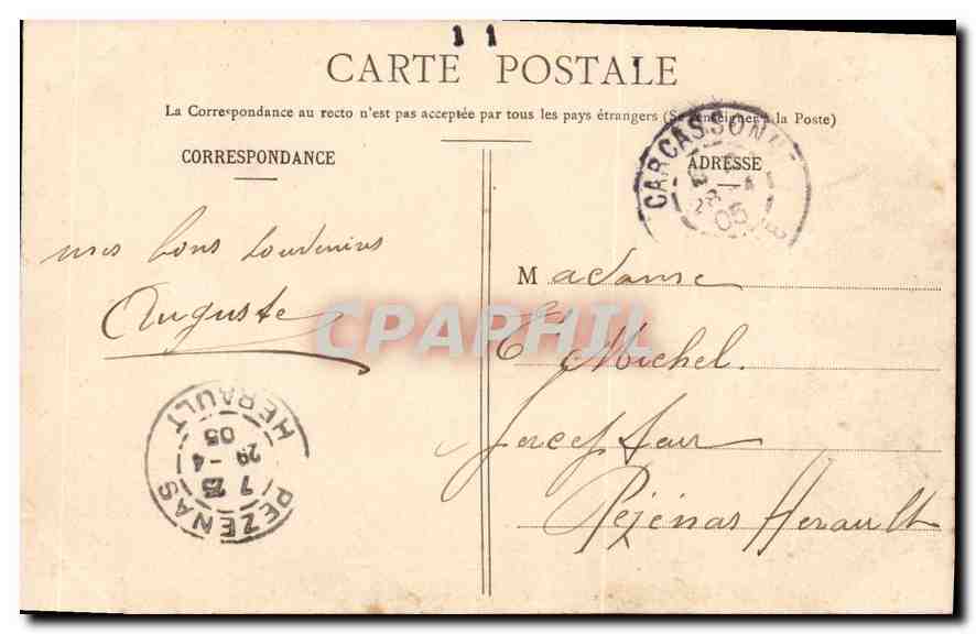 CPA Cite de Carcassonne la Petite Cote du Sud Ouest  — Verso