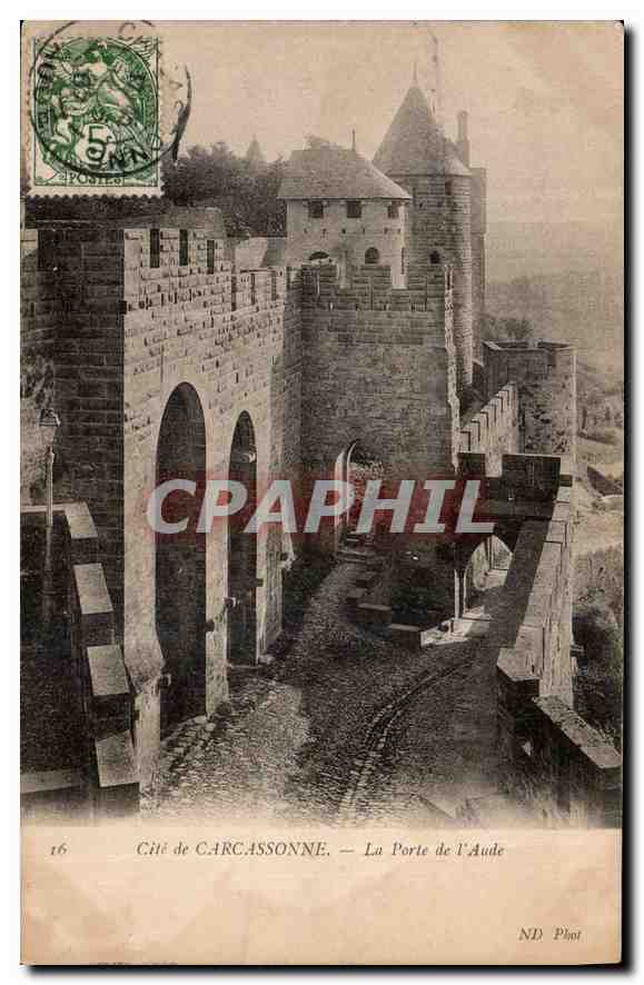 CPA Cite de Carcassonne la Porte de l'Aude 