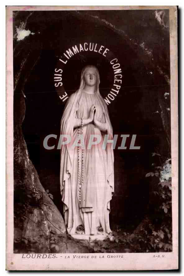 CPA Lourdes la Vierge de la Grotte 