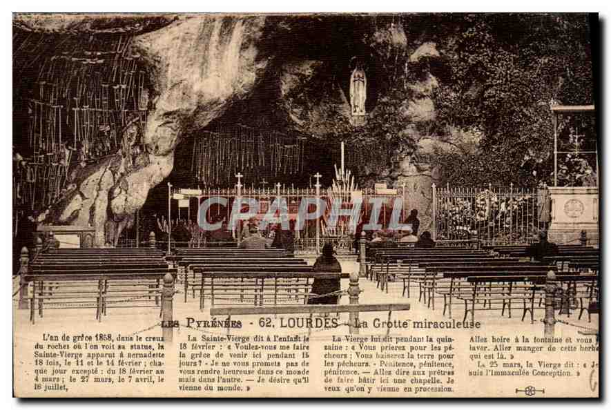 CPA Les Pyrenees lourdes la Grotte miraculeuse 