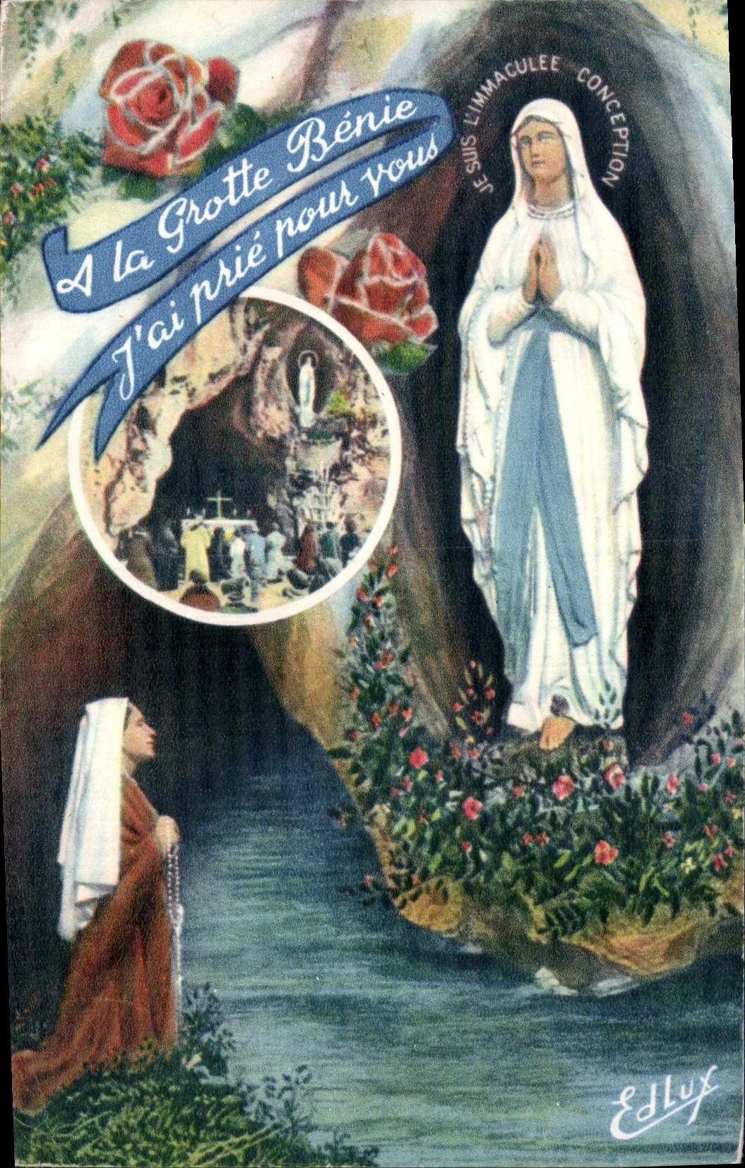 CPA Lourdes l'Apparition et la Grotte Miraculeuse 