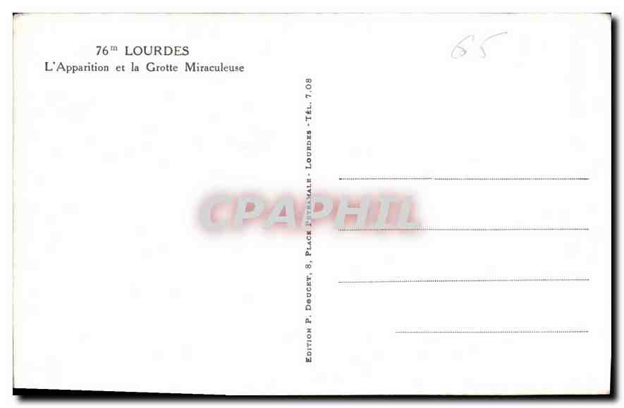 CPA Lourdes l'Apparition et la Grotte Miraculeuse  — Verso