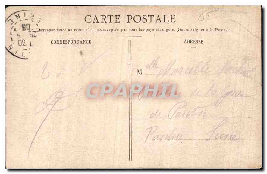 CPA Lourdes la Basilique et le Rosaire  — Verso