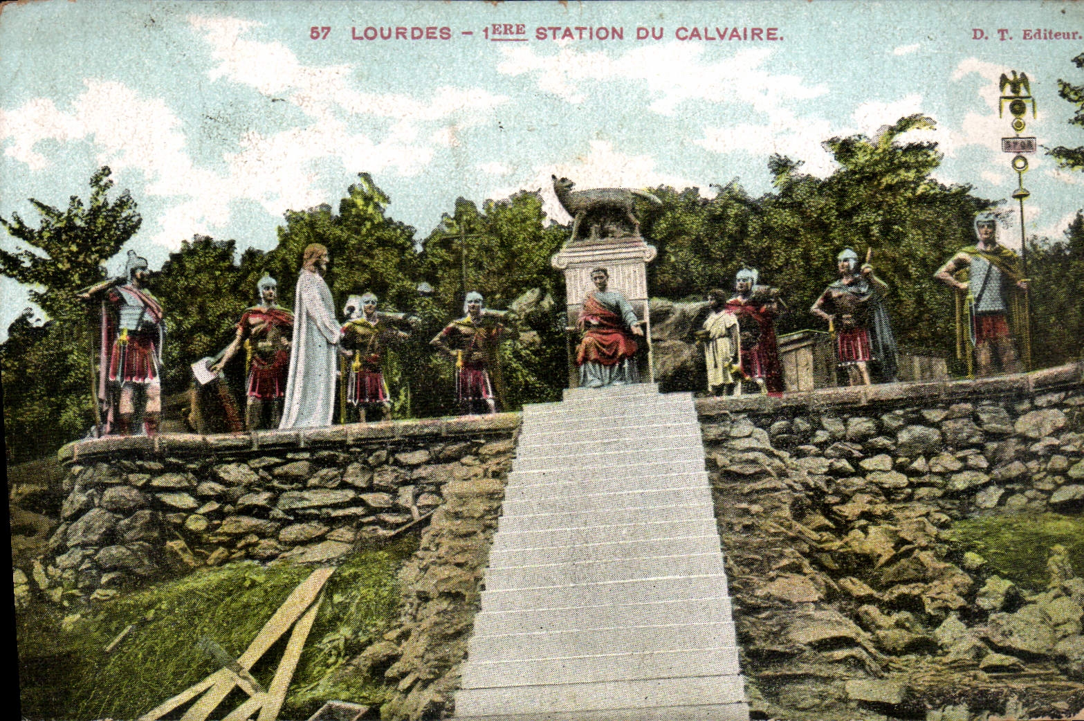 CPA Lourdes 1ere Station du Calvaire 