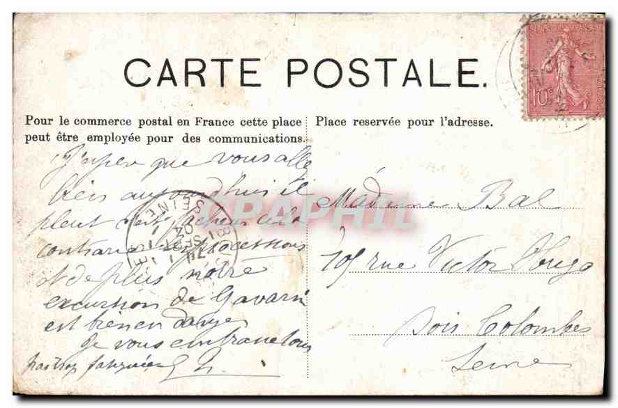 CPA Lourdes 1ere Station du Calvaire  — Verso