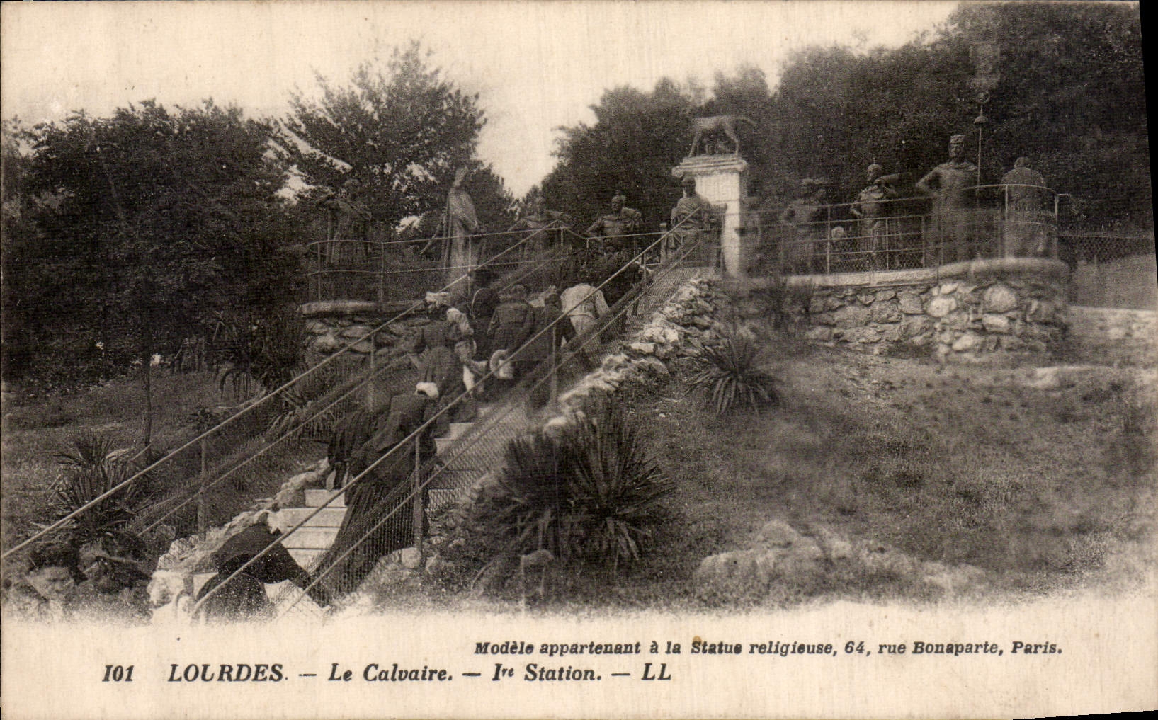 CPA Lourdes le Calvaire 1er Station 