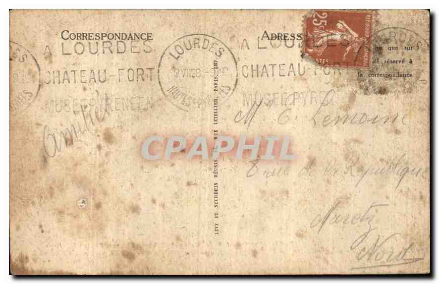 CPA Lourdes le calvaire V Station Simon le Cyreneen Aide Jesus a Porter sa Croix  — Verso