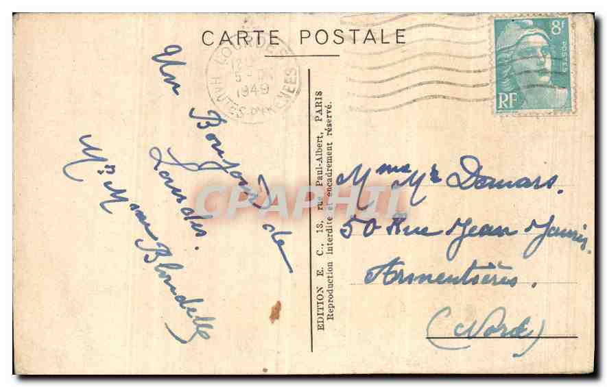 CPA Lourdes — Verso