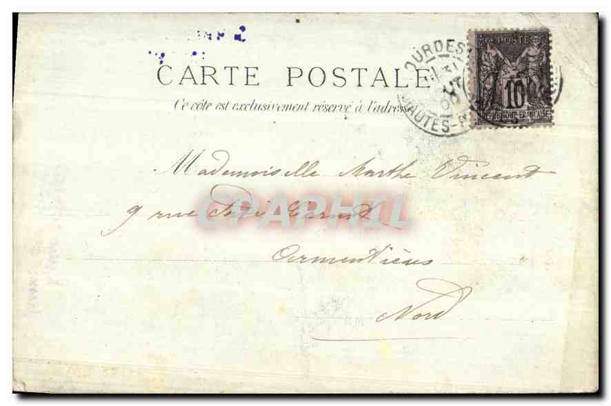 CPA Lourdes Funiculaire du Grand Jer le Rocher d'Argeles  — Verso