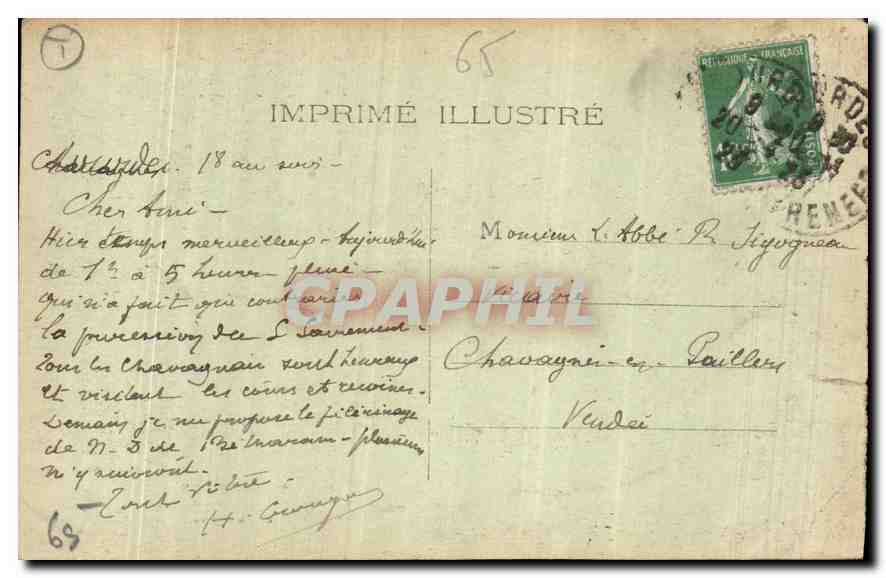 CPA Les Pyrenees Lourdes Statue de Saint Michel et les Allees  — Verso