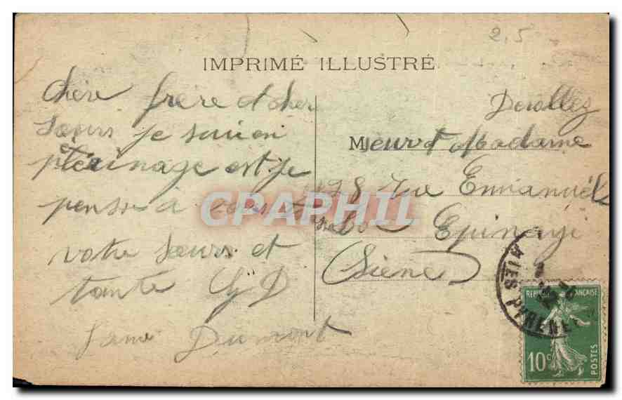 CPA Les Pyrenees Lourdes la Basilique et la montagne du Calvaire  — Verso