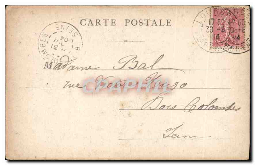 CPA Lourdes vue generale le Gave  — Verso