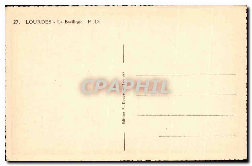 CPA Lourdes la Basilique Berger Moutons — Verso