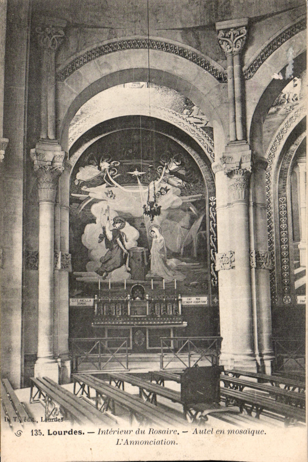 CPA Lourdes Interieur du Rosaire Autel en Mosaique l'Annonciation 