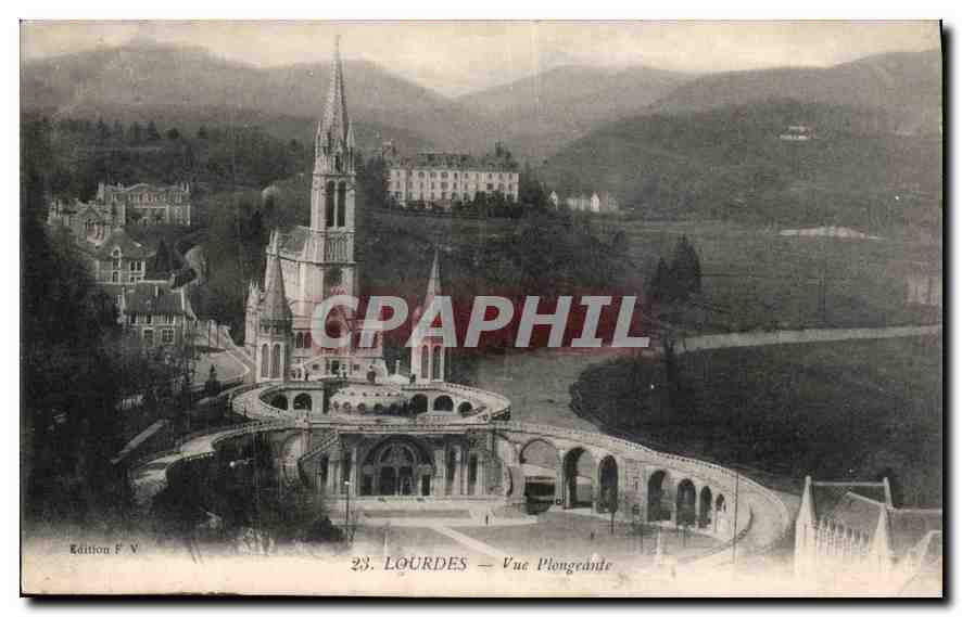 CPA Lourdes vue Plongeante 