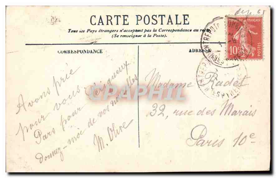 CPA Lourdes vue Plongeante  — Verso