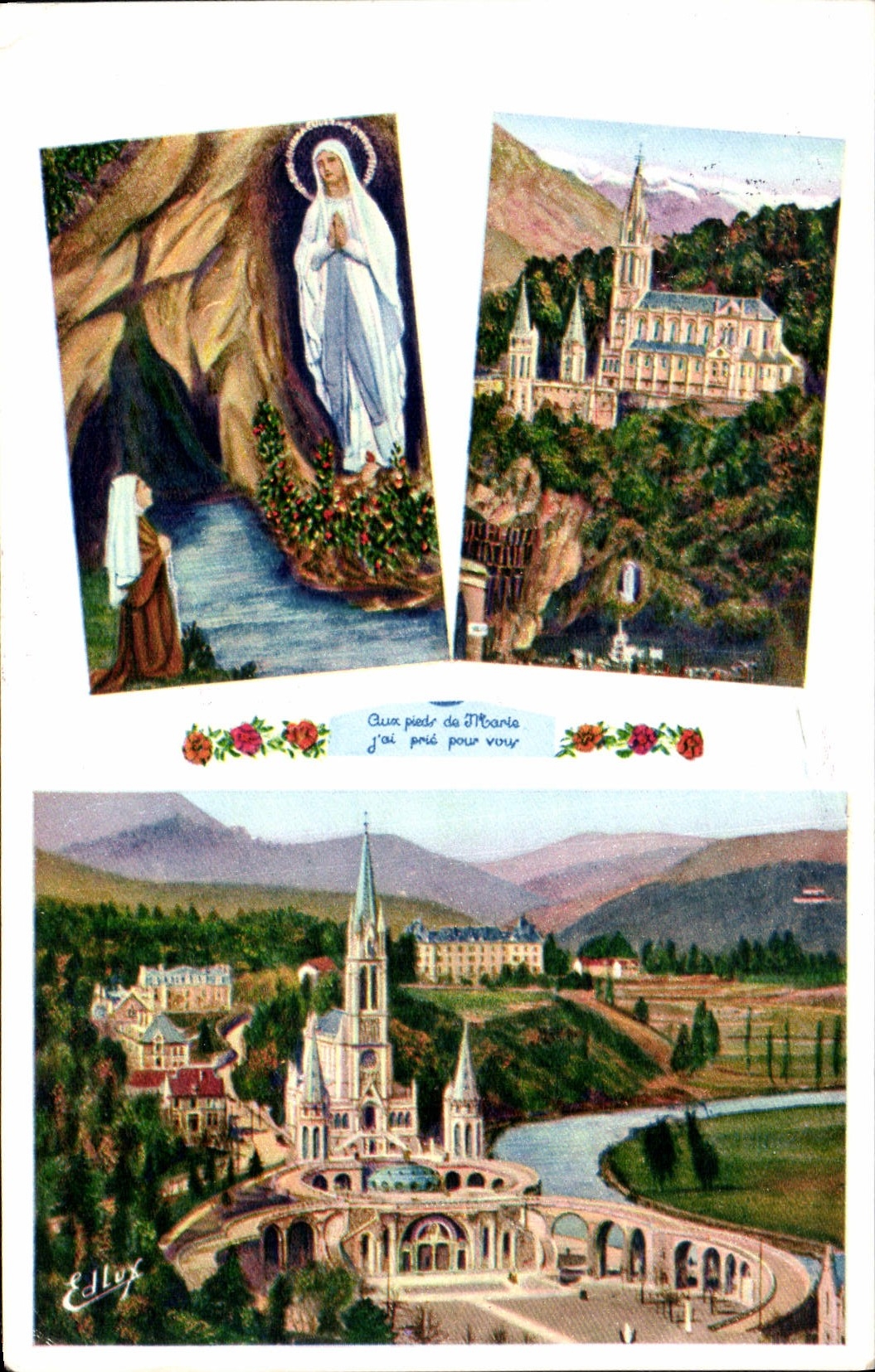 Lourdes — Apparition de la Vierge Marie et Basilique — Édition P. Ducet, Lourdes
