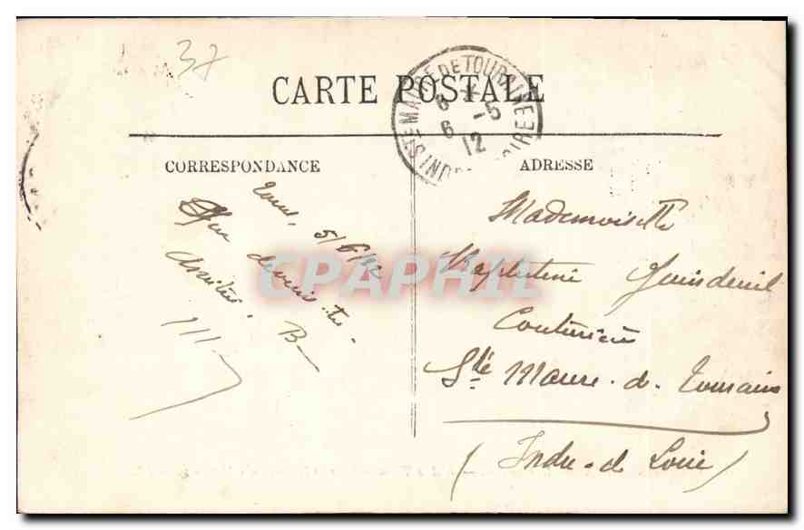 CPA Chenonceaux le chateau l'Aile Thomas Boyer et la tour des Marques  — Rückseite