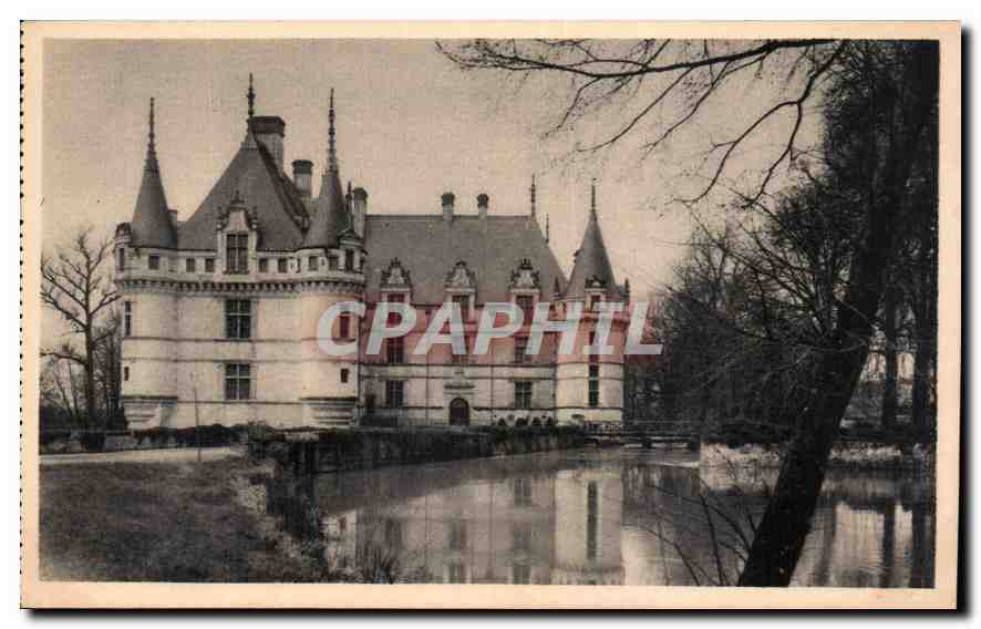 CPA Chateau d'Azay le Rideau I et L face est 