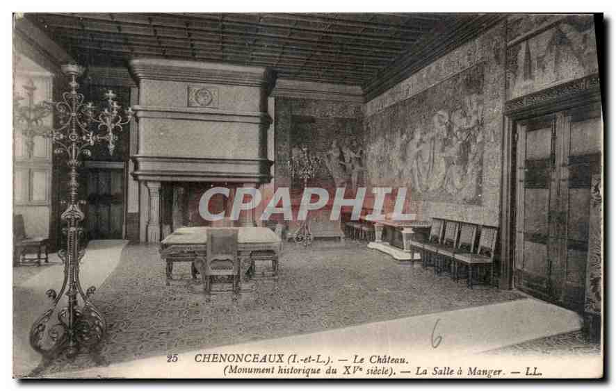 CPA Chenonceaux I et L le Chateau monument historique du XV siecle la salle a manger 
