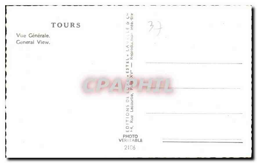 CPA Tours vue generale  — Rückseite