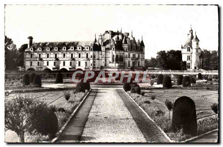 CPA Le Chateau de Chenonceaux I et L les Jardins 
