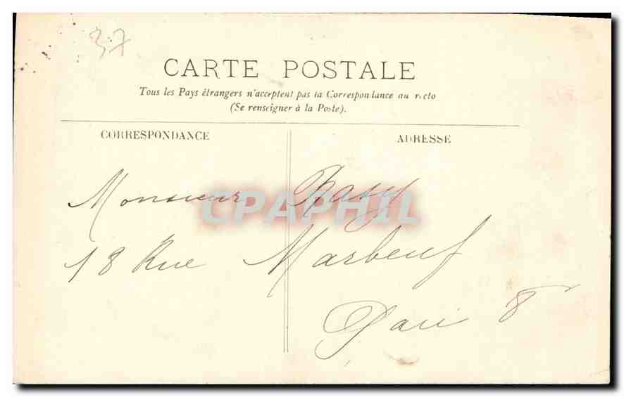 CPA Amboise le Chateau Porte de l'Ancien jeu de Paume Contre Laquelle Charles VIII se Blessa mortell — Rückseite