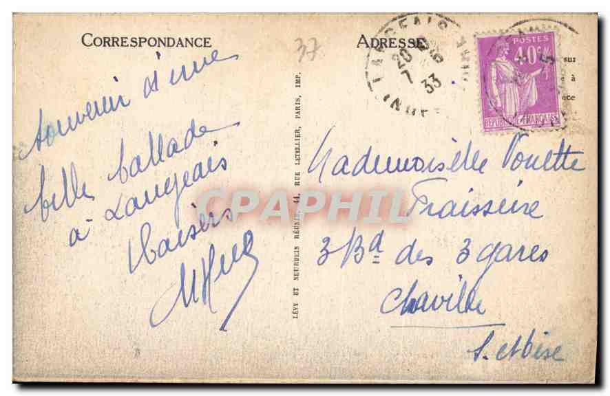 CPA Langeais vue generale  — Verso