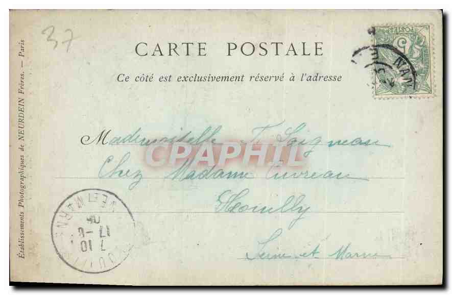 CPA Amboise Hotel de Ville Cheminee de la Salle du Conseil  — Rückseite