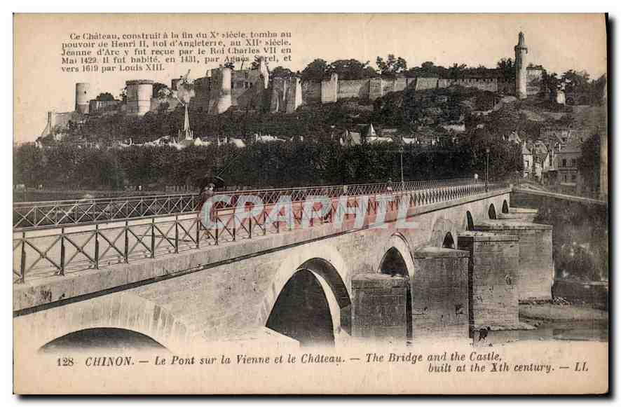 CPA Chinon Le Pont sur la Vienne et le Chateau 