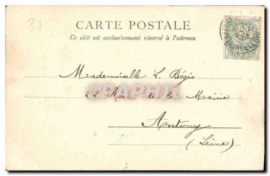 CPA Cheminee Azay le Rideau  — Verso