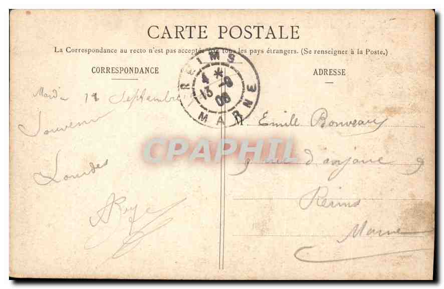CPA Lourdes Basilique et Calvaire Breton  — Verso