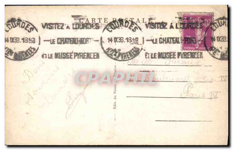 CPA Lourdes Vue generale  — Verso