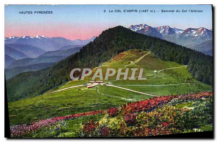 Der COL D'ASPIN (1497 m.) — Gipfel des Col l'Arbizon — HAUTES PYRÉNÉES — Éditions Tito